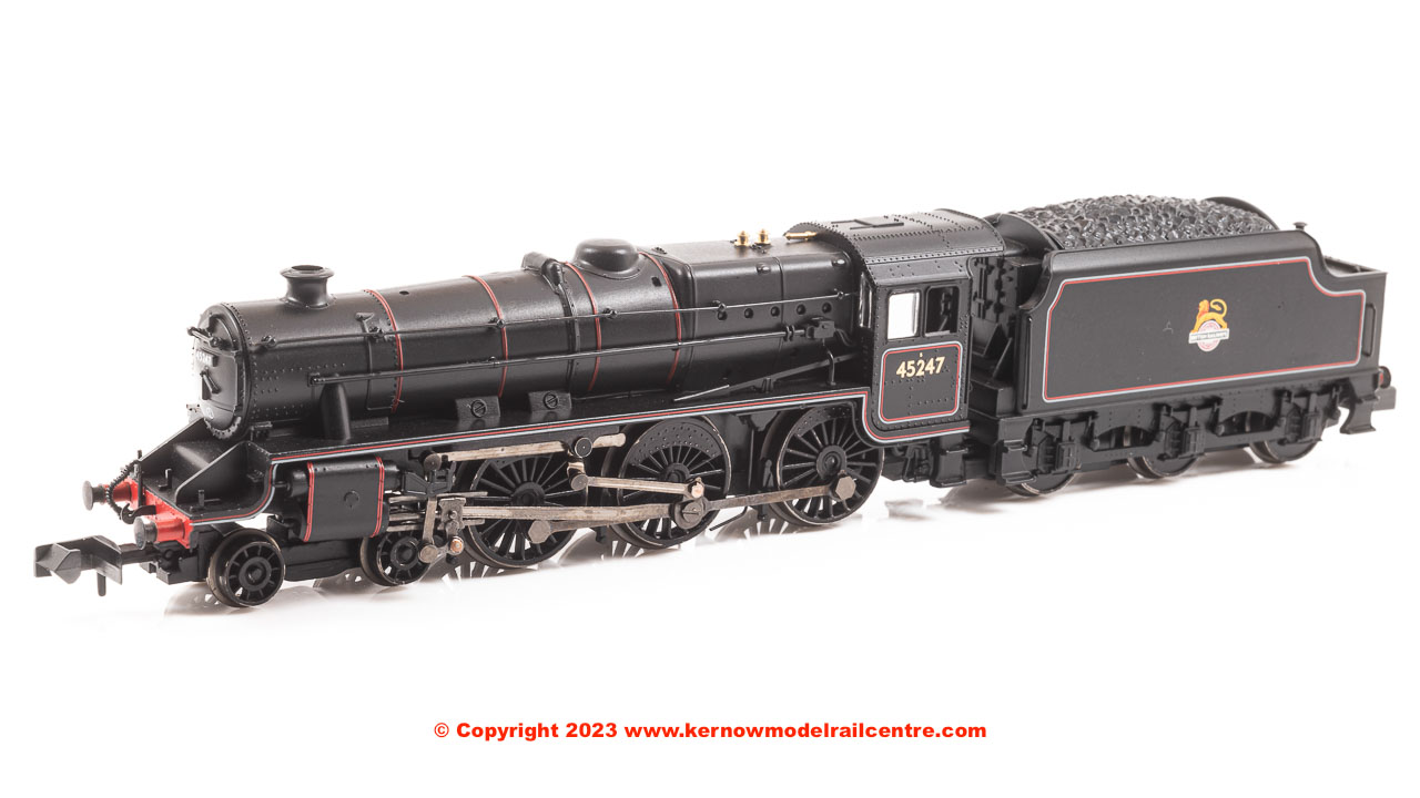 372-136B Graham Farish LMS 5MT Black 5 Steam Loco number 45247 in BR Lined Black with early emblem